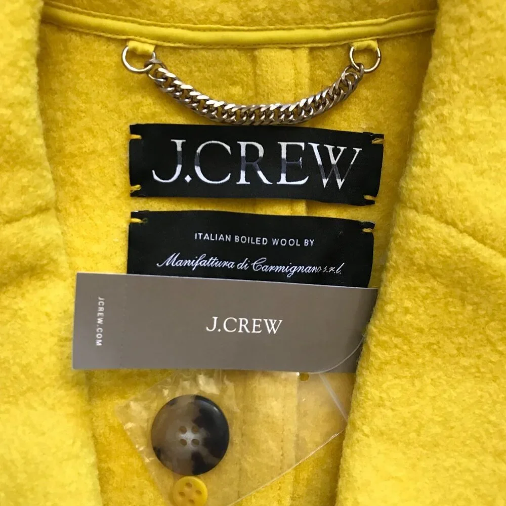 NWT JCrew Daphne Topcoat Coat Womens 0 Yellow Boiled Wool BT996 Jacket NEW